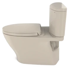 TOTO Nexus 1G Two-Piece Elongated 1.0 GPF Universal Height Toilet with CEFIONTECT and SS124 SoftClose Seat, WASHLET+ Ready, Bone, Vitreous China, MS442124CUFG#03