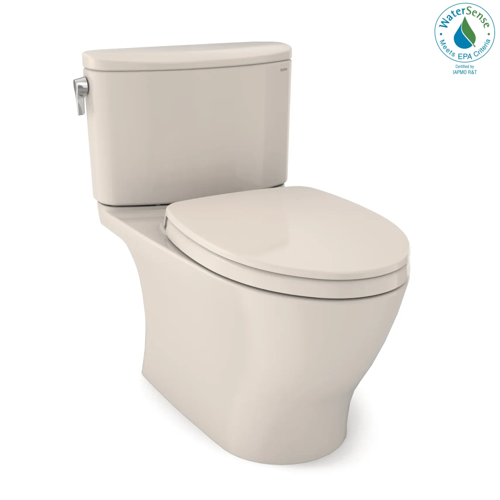 TOTO Nexus 1G Two-Piece Elongated 1.0 GPF Universal Height Toilet with CEFIONTECT and SS124 SoftClose Seat, WASHLET+ Ready, Sedona Beige, Vitreous China, MS442124CUFG#12
