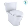 TOTO Nexus 1G Two-Piece Elongated 1.0 GPF Universal Height Toilet with CEFIONTECT and SS124 SoftClose Seat, WASHLET+ Ready, Cotton White, Vitreous China, MS442124CUFG#01