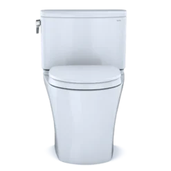 TOTO Nexus 1G Two-Piece Elongated 1.0 GPF Universal Height Toilet with CEFIONTECT and SS124 SoftClose Seat, WASHLET+ Ready, Cotton White, Vitreous China, MS442124CUFG#01