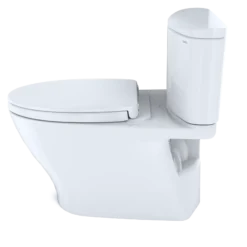 TOTO Nexus 1G Two-Piece Elongated 1.0 GPF Universal Height Toilet with CEFIONTECT and SS124 SoftClose Seat, WASHLET+ Ready, Cotton White, Vitreous China, MS442124CUFG#01