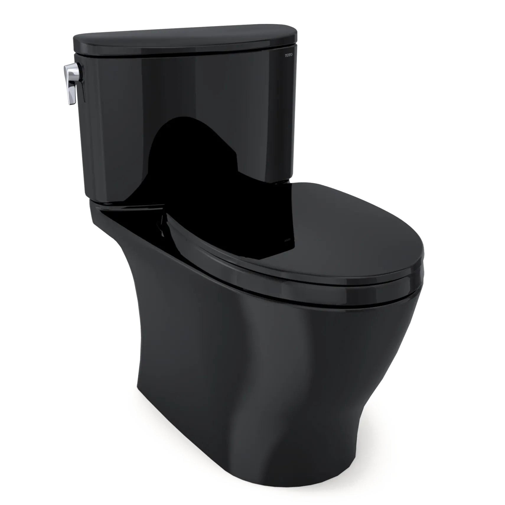 TOTO Nexus 1G Two-Piece Elongated 1.0 GPF Universal Height Toilet with SS124 SoftClose Seat, WASHLET+ Ready, Ebony, Vitreous China, MS442124CUF#51