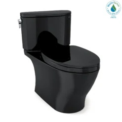 TOTO Nexus 1G Two-Piece Elongated 1.0 GPF Universal Height Toilet with SS124 SoftClose Seat, WASHLET+ Ready, Ebony, Vitreous China, MS442124CUF#51