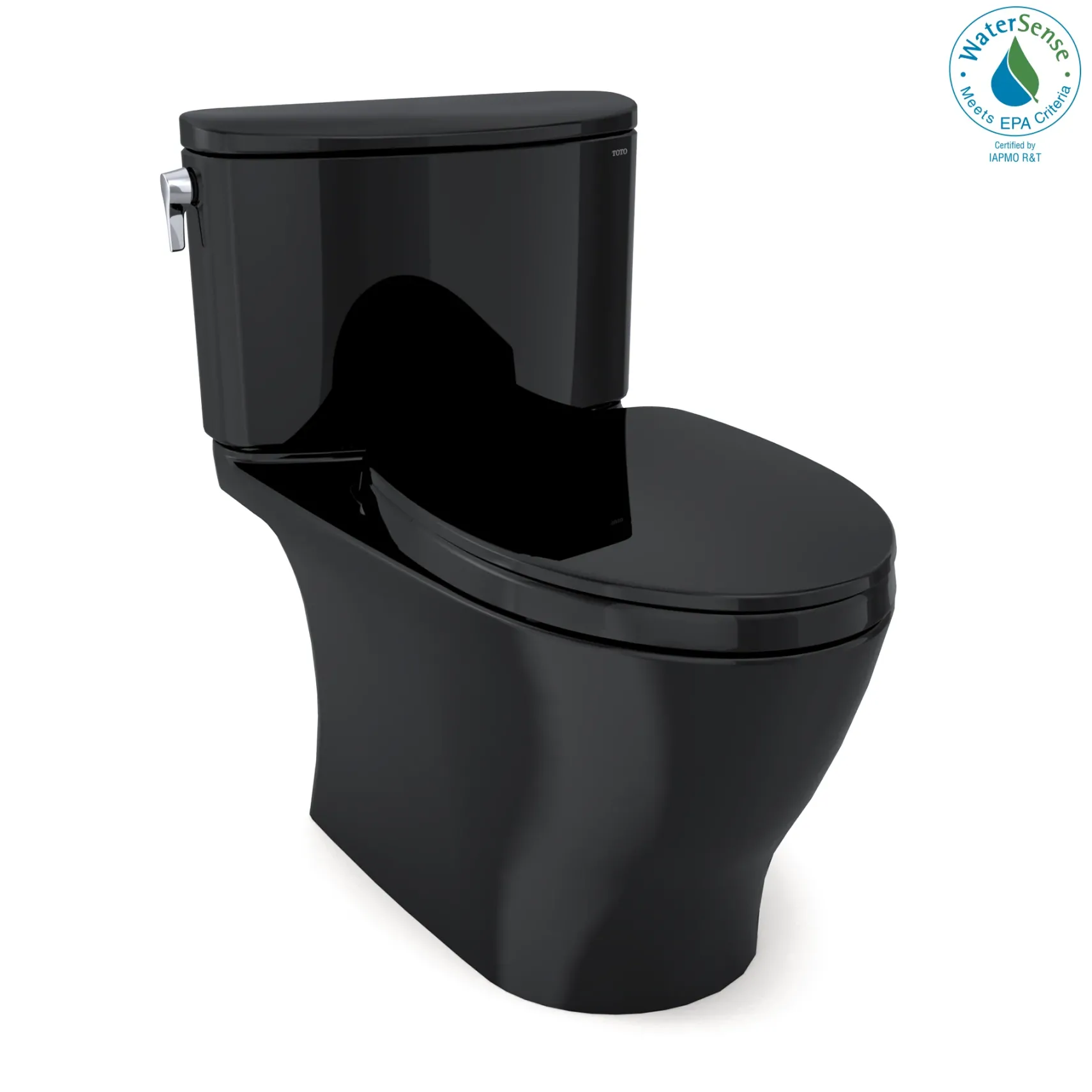 TOTO Nexus 1G Two-Piece Elongated 1.0 GPF Universal Height Toilet with SS124 SoftClose Seat, WASHLET+ Ready, Ebony, Vitreous China, MS442124CUF#51