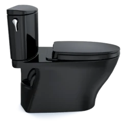TOTO Nexus 1G Two-Piece Elongated 1.0 GPF Universal Height Toilet with SS124 SoftClose Seat, WASHLET+ Ready, Ebony, Vitreous China, MS442124CUF#51