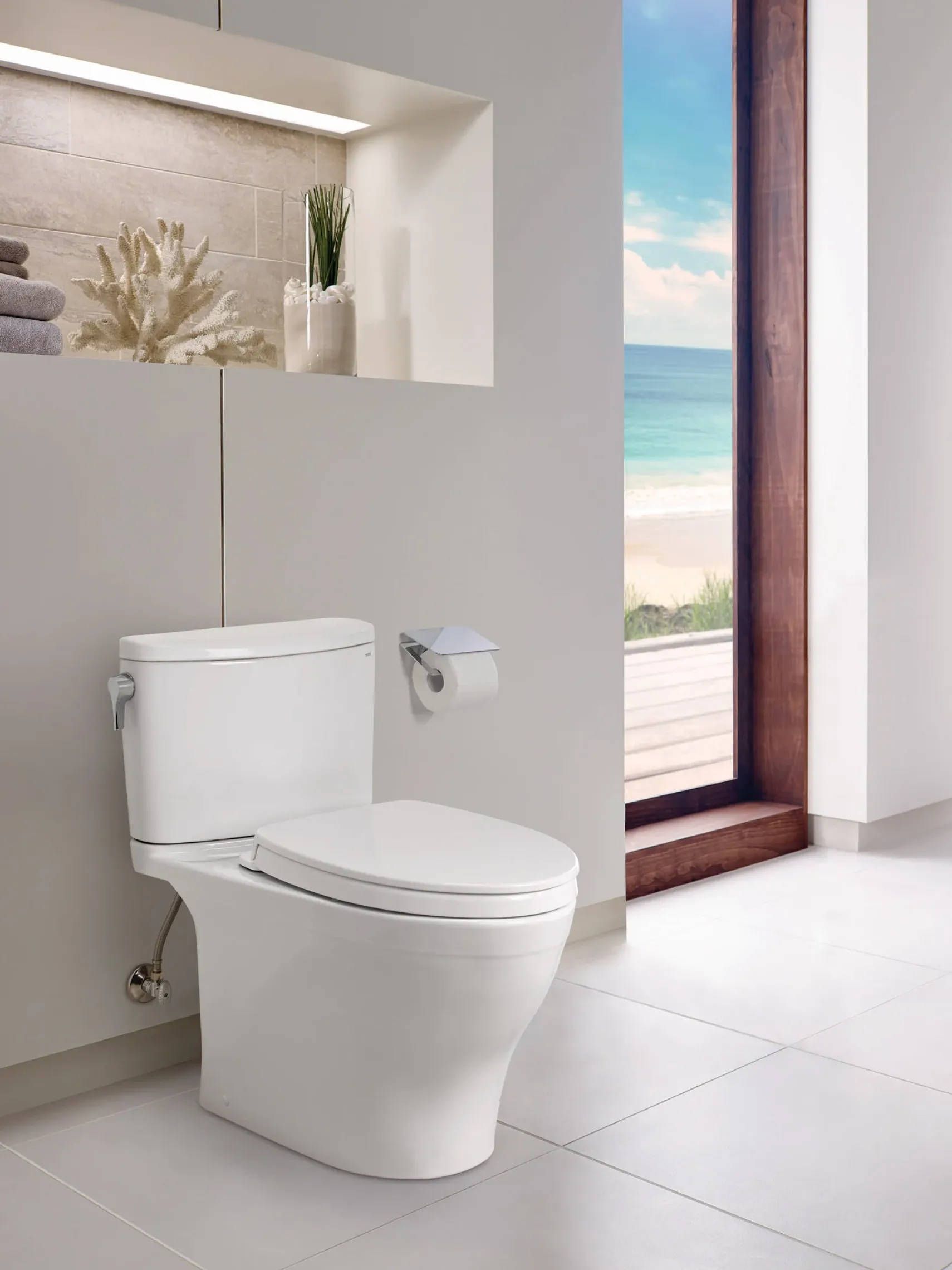 TOTO Nexus 1G Two-Piece Elongated 1.0 GPF Universal Height Toilet with SS124 SoftClose Seat, WASHLET+ Ready, Ebony, Vitreous China, MS442124CUF#51