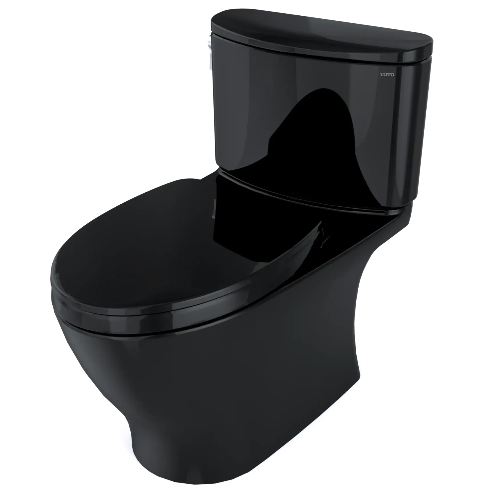 TOTO Nexus 1G Two-Piece Elongated 1.0 GPF Universal Height Toilet with SS124 SoftClose Seat, WASHLET+ Ready, Ebony, Vitreous China, MS442124CUF#51