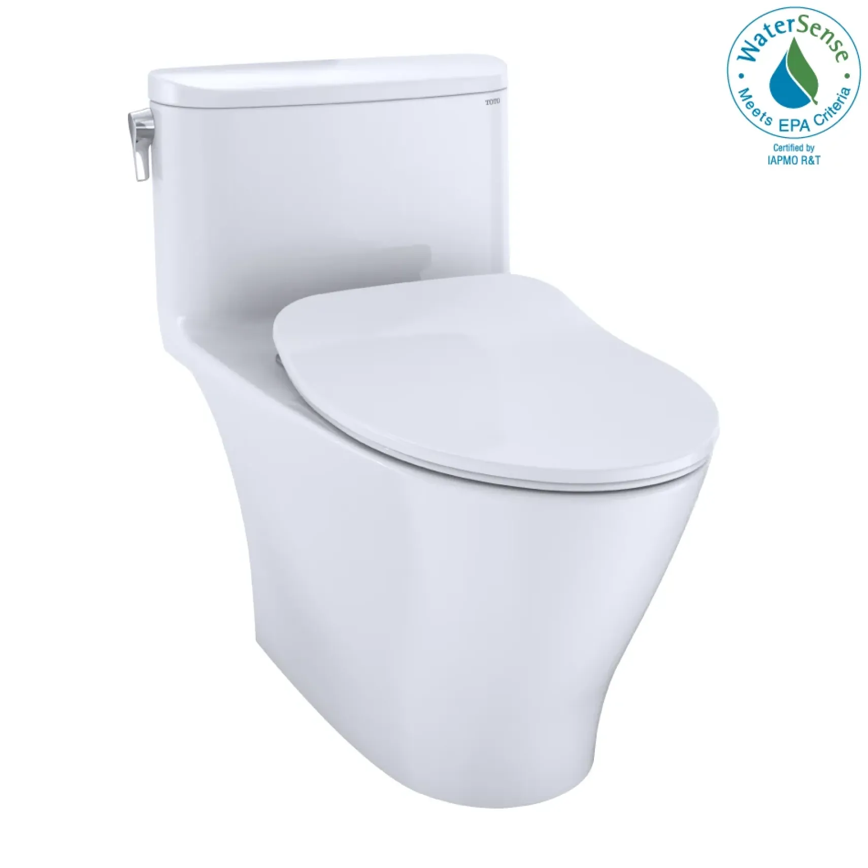 TOTO Nexus One-Piece Elongated 1.28 GPF Universal Height Toilet with CEFIONTECT and SS234 SoftClose Seat, WASHLET+ Ready, Cotton White, Vitreous China, MS642234CEFG#01