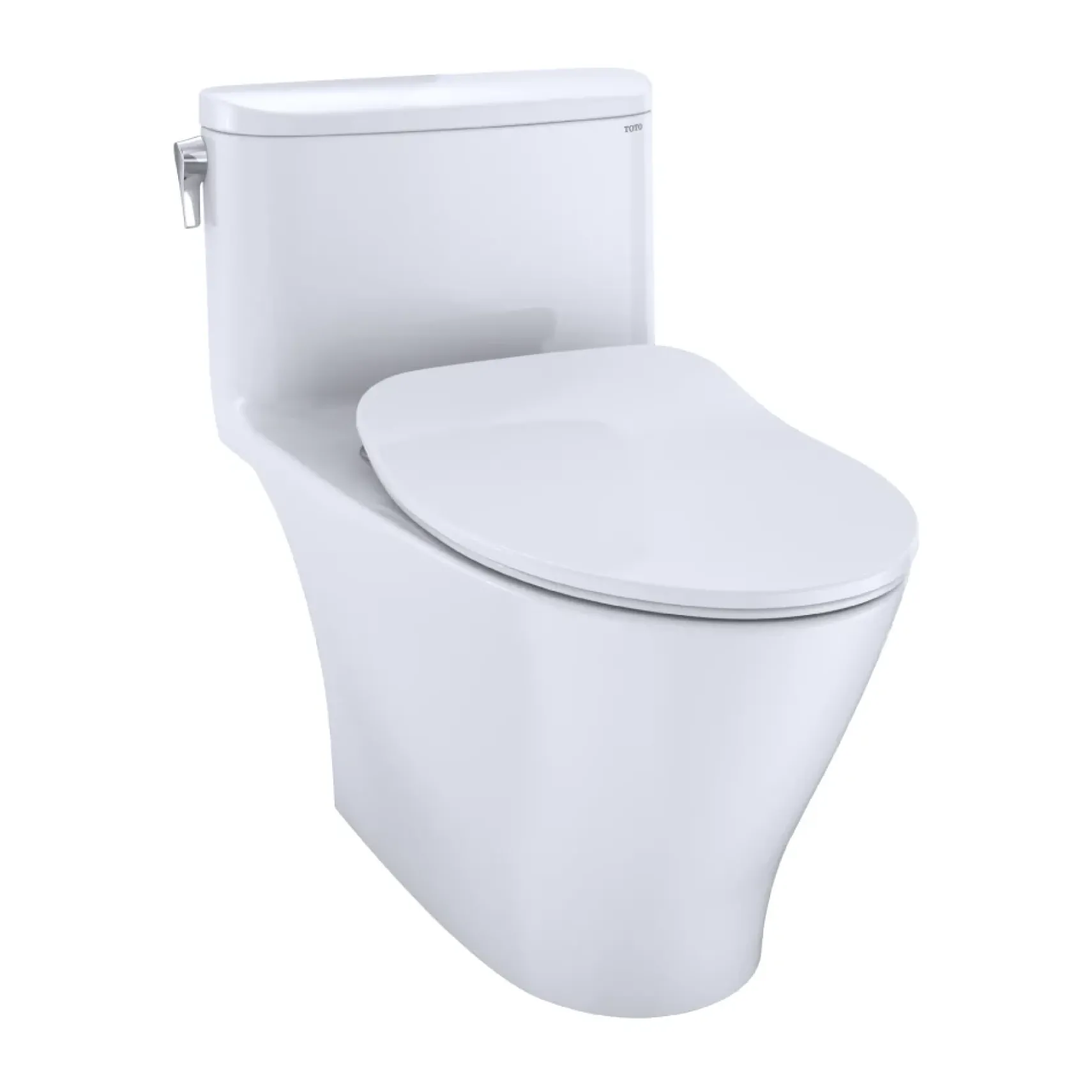 TOTO Nexus One-Piece Elongated 1.28 GPF Universal Height Toilet with CEFIONTECT and SS234 SoftClose Seat, WASHLET+ Ready, Cotton White, Vitreous China, MS642234CEFG#01