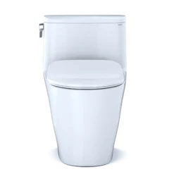 TOTO Nexus One-Piece Elongated 1.28 GPF Universal Height Toilet with CEFIONTECT and SS234 SoftClose Seat, WASHLET+ Ready, Cotton White, Vitreous China, MS642234CEFG#01
