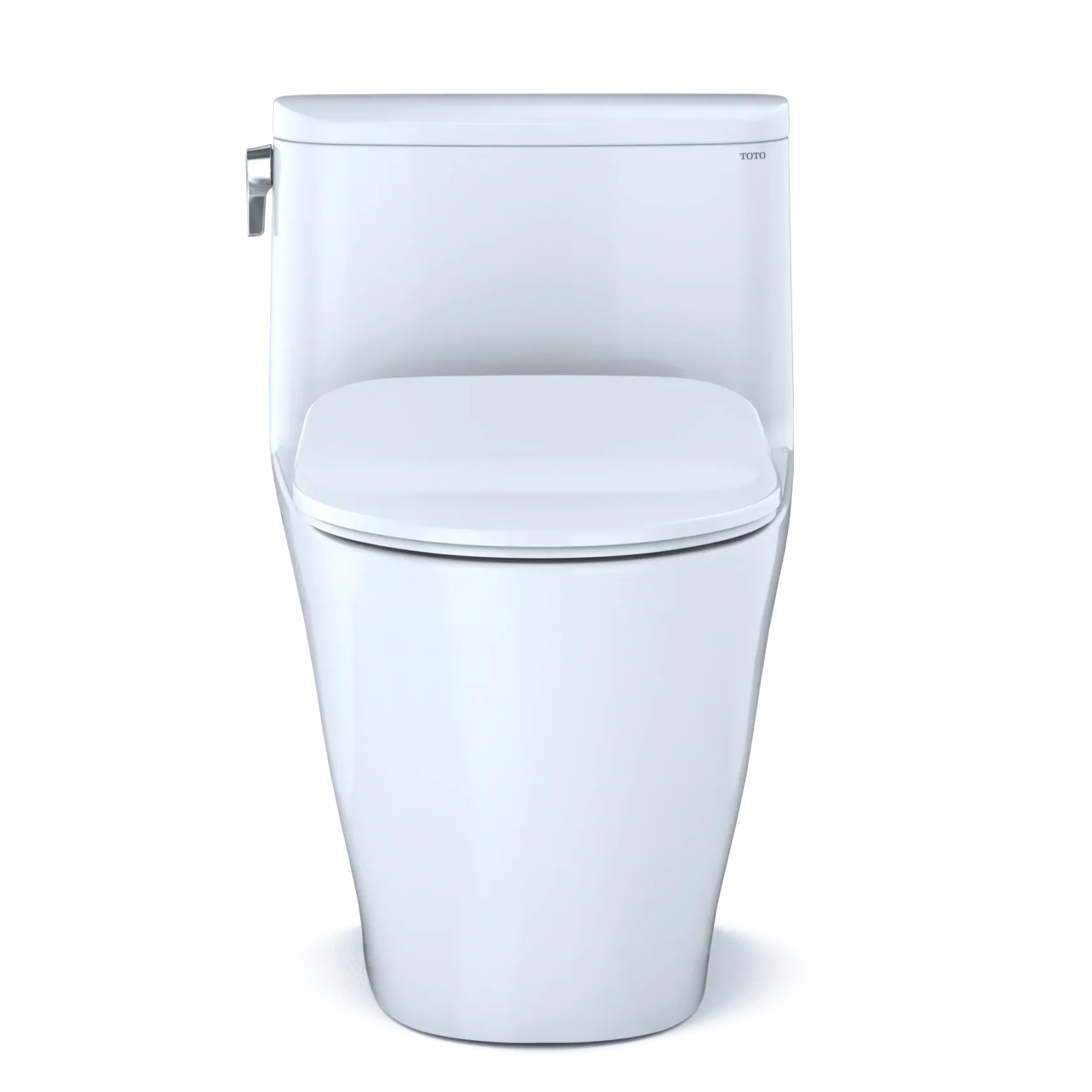 TOTO Nexus One-Piece Elongated 1.28 GPF Universal Height Toilet with CEFIONTECT and SS234 SoftClose Seat, WASHLET+ Ready, Cotton White, Vitreous China, MS642234CEFG#01