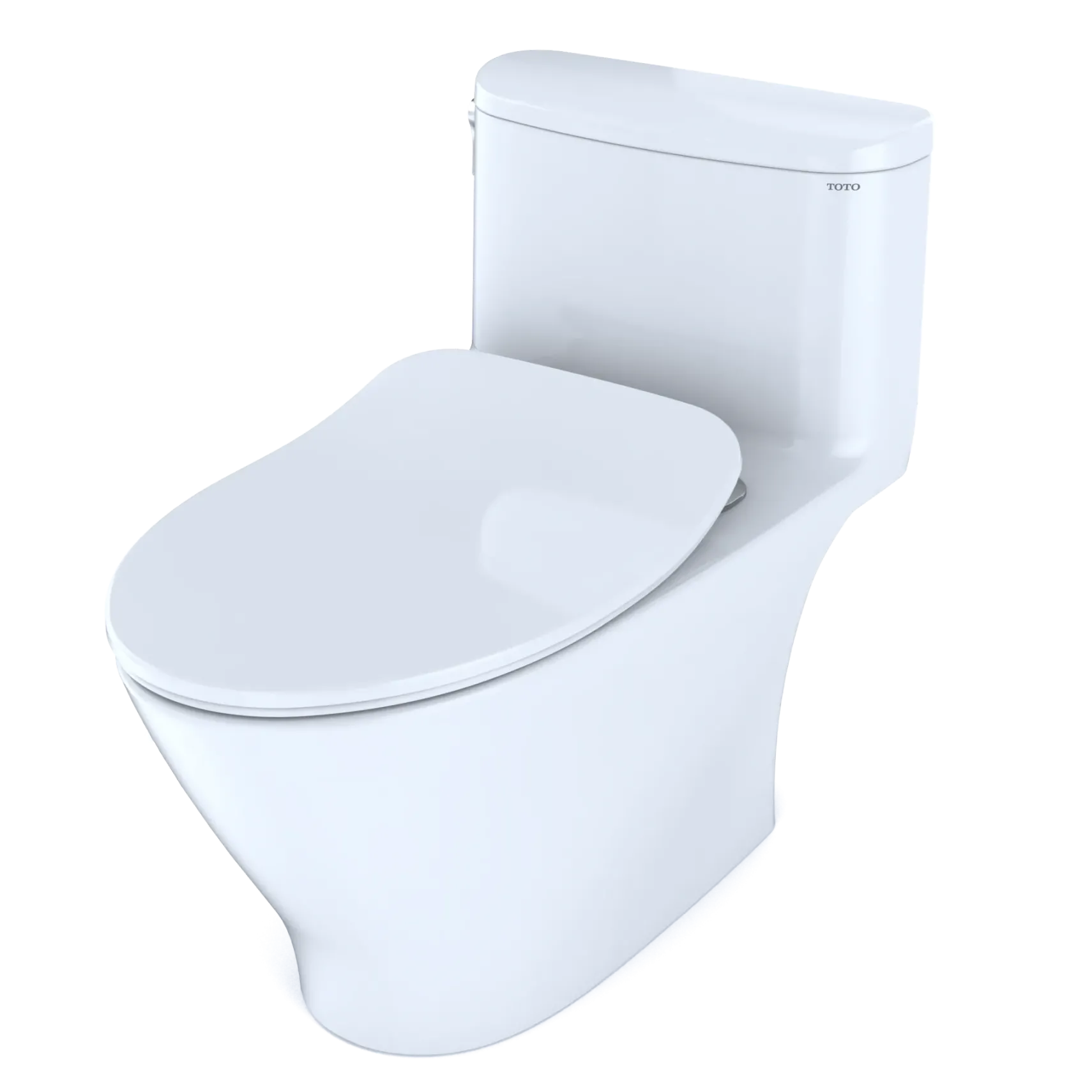 TOTO Nexus One-Piece Elongated 1.28 GPF Universal Height Toilet with CEFIONTECT and SS234 SoftClose Seat, WASHLET+ Ready, Cotton White, Vitreous China, MS642234CEFG#01