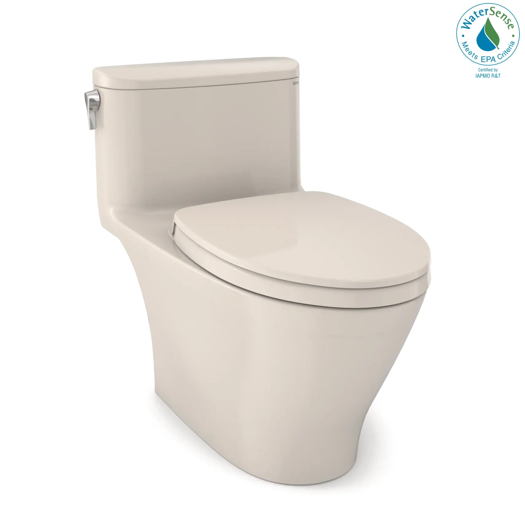 TOTO Nexus One-Piece Elongated 1.28 GPF Universal Height Toilet with CEFIONTECT and SS124 SoftClose Seat, WASHLET+ Ready, Sedona Beige, Vitreous China, MS642124CEFG#12