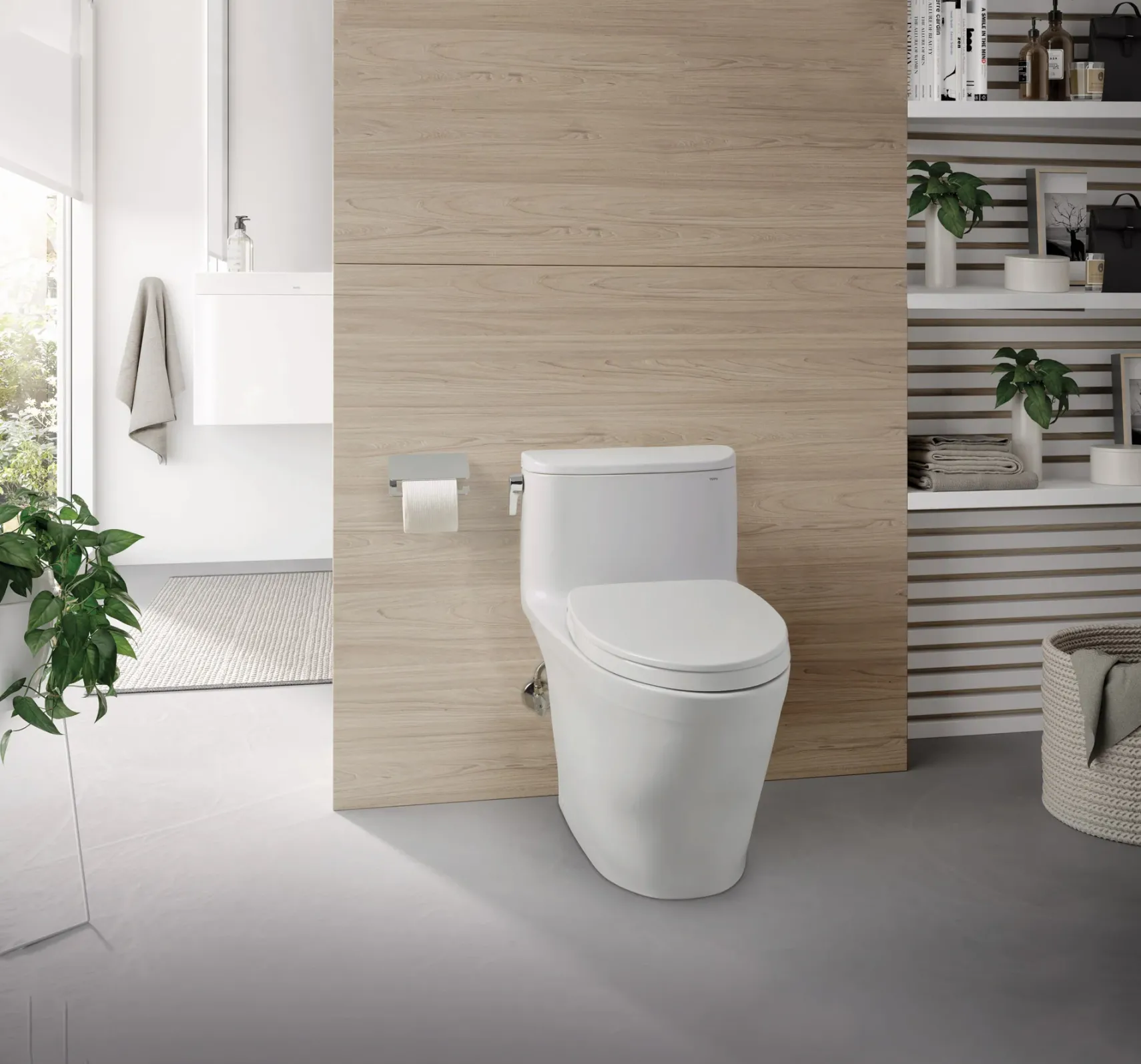 TOTO Nexus One-Piece Elongated 1.28 GPF Universal Height Toilet with CEFIONTECT and SS124 SoftClose Seat, WASHLET+ Ready, Sedona Beige, Vitreous China, MS642124CEFG#12