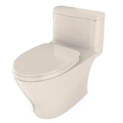 TOTO Nexus One-Piece Elongated 1.28 GPF Universal Height Toilet with CEFIONTECT and SS124 SoftClose Seat, WASHLET+ Ready, Sedona Beige, Vitreous China, MS642124CEFG#12