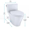 TOTO Nexus One-Piece Elongated 1.28 GPF Universal Height Toilet with CEFIONTECT and SS124 SoftClose Seat, WASHLET+ Ready, Colonial White, Vitreous China, MS642124CEFG#11