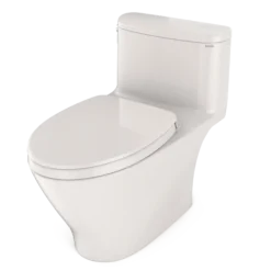TOTO Nexus One-Piece Elongated 1.28 GPF Universal Height Toilet with CEFIONTECT and SS124 SoftClose Seat, WASHLET+ Ready, Colonial White, Vitreous China, MS642124CEFG#11