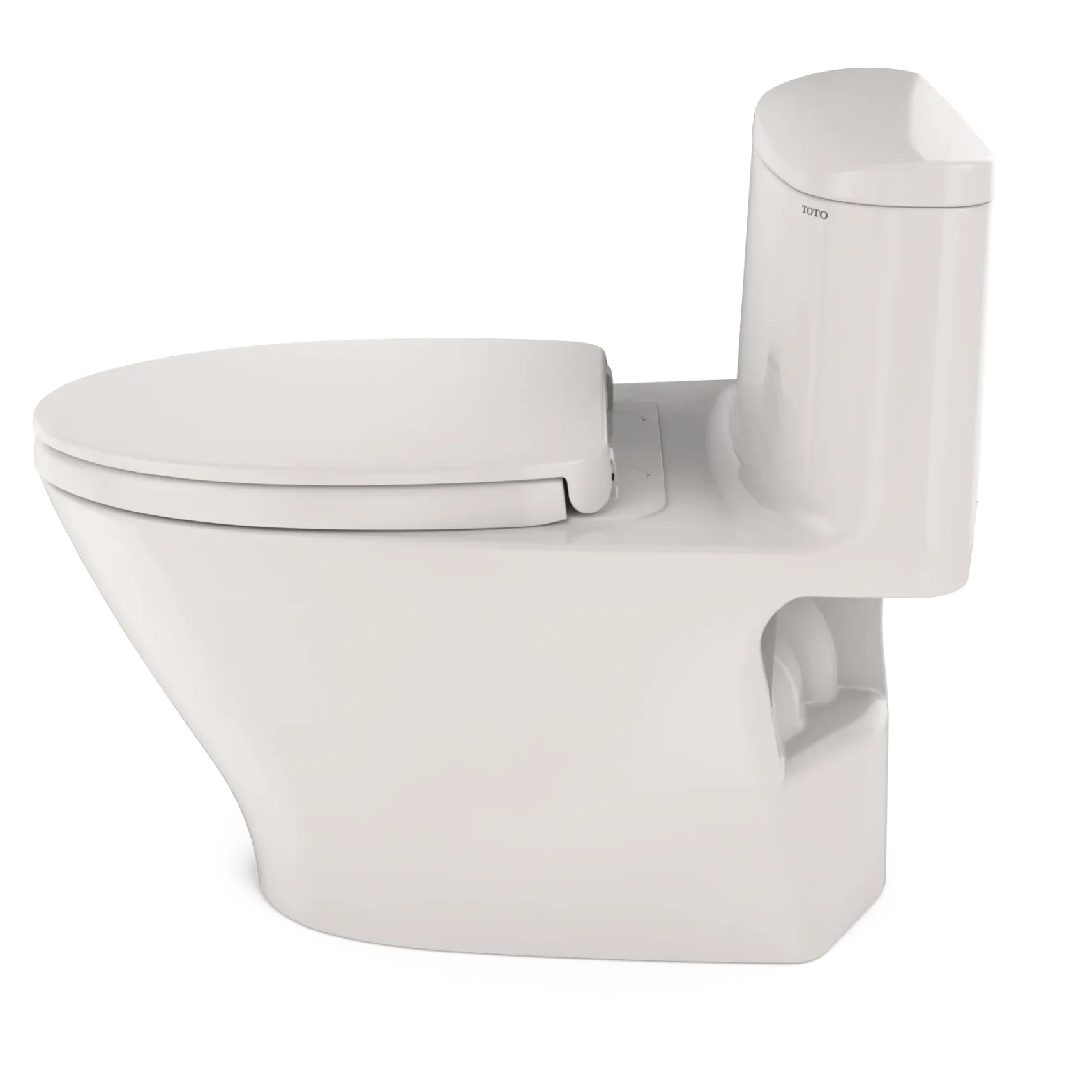 TOTO Nexus One-Piece Elongated 1.28 GPF Universal Height Toilet with CEFIONTECT and SS124 SoftClose Seat, WASHLET+ Ready, Colonial White, Vitreous China, MS642124CEFG#11
