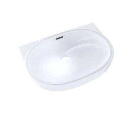 TOTO Oval 19-11/16" x 13-3/4" Undermount Bathroom Sink with CEFIONTECT, Cotton White, Vitreous China, LT546G#01