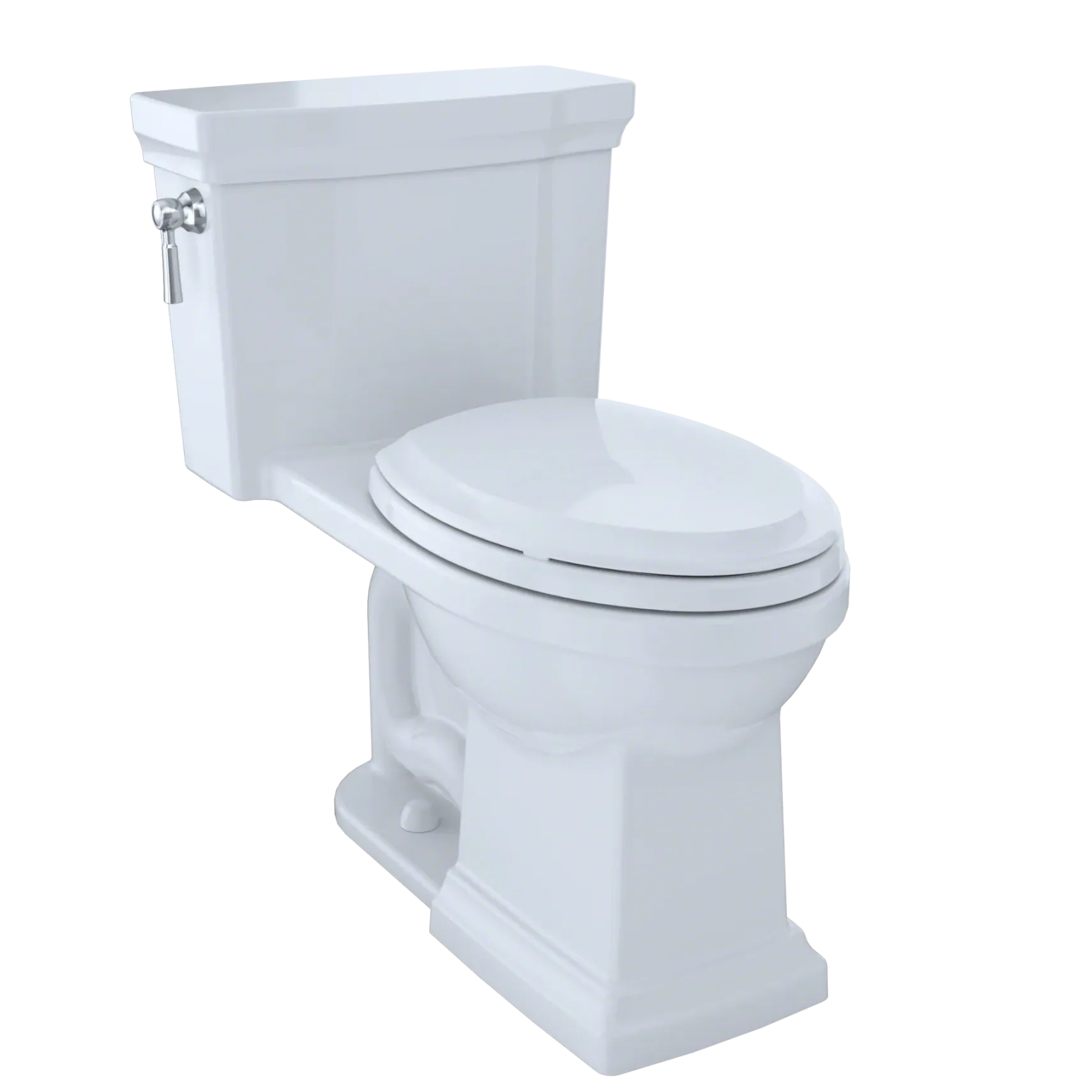 TOTO Promenade II One-Piece Elongated 1.28 GPF Universal Height Toilet with CEFIONTECT, Cotton White, Vitreous China, MS814224CEFG#01