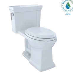 TOTO Promenade II One-Piece Elongated 1.28 GPF Universal Height Toilet with CEFIONTECT, Cotton White, Vitreous China, MS814224CEFG#01