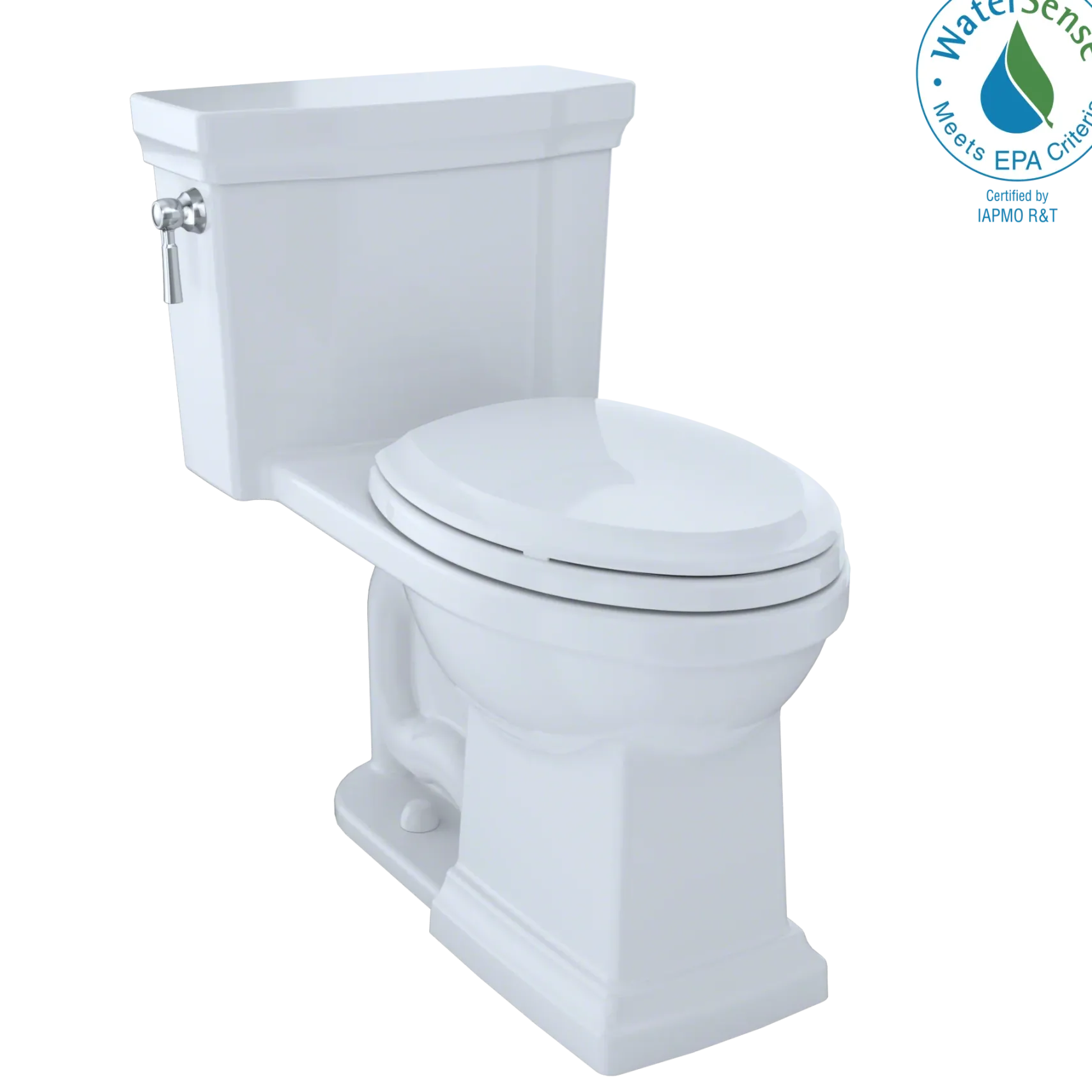 TOTO Promenade II One-Piece Elongated 1.28 GPF Universal Height Toilet with CEFIONTECT, Cotton White, Vitreous China, MS814224CEFG#01