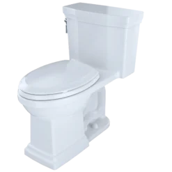 TOTO Promenade II One-Piece Elongated 1.28 GPF Universal Height Toilet with CEFIONTECT, Cotton White, Vitreous China, MS814224CEFG#01