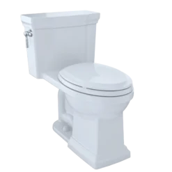 TOTO Promenade II One-Piece Elongated 1.28 GPF Universal Height Toilet with CEFIONTECT and Right-Hand Trip Lever, Cotton White, Vitreous China, MS814224CEFRG#01