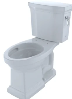 TOTO Promenade II Two-Piece Elongated 1.28 GPF Universal Height Toilet with CEFIONTECT and Right-Hand Trip Lever, Cotton White, Vitreous China, CST404CEFRG#01