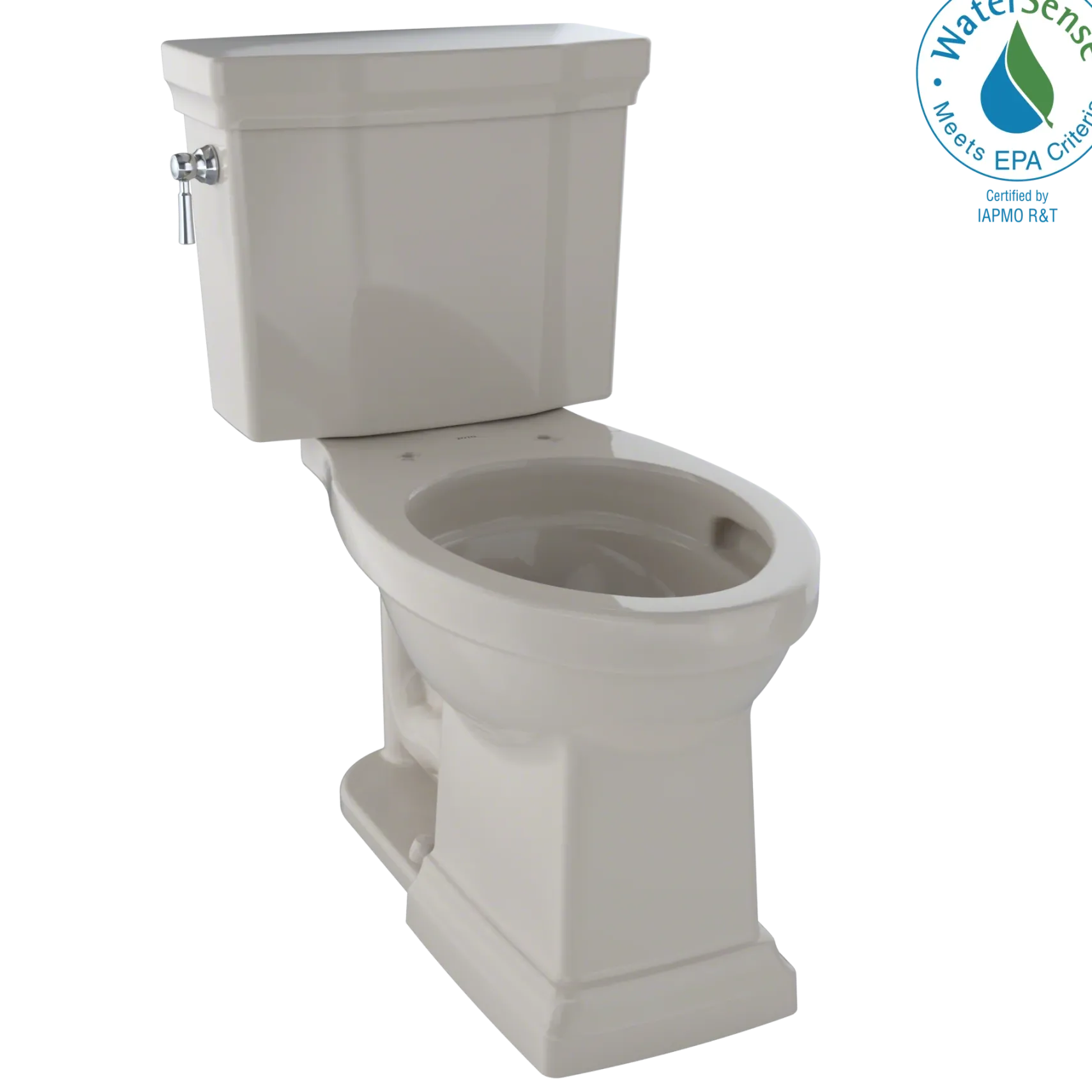 TOTO Promenade II Two-Piece Elongated 1.28 GPF Universal Height Toilet with CEFIONTECT, Bone, Vitreous China, CST404CEFG#03
