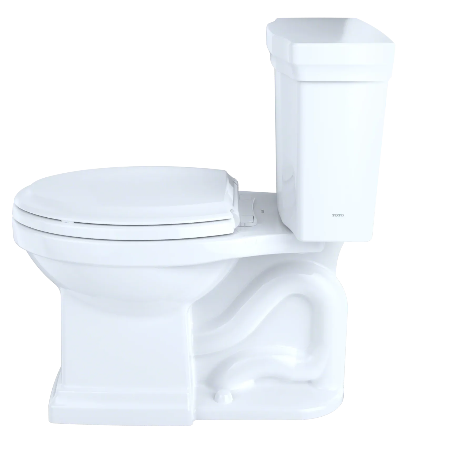 TOTO Promenade II Two-Piece Elongated 1.28 GPF Universal Height Toilet with CEFIONTECT, Colonial White, Vitreous China, CST404CEFG#11