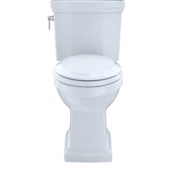 TOTO Promenade II Two-Piece Elongated 1.28 GPF Universal Height Toilet with CEFIONTECT, Cotton White, Vitreous China, CST404CEFG#01