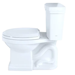 TOTO Promenade II Two-Piece Elongated 1.28 GPF Universal Height Toilet with CEFIONTECT, Cotton White, Vitreous China, CST404CEFG#01