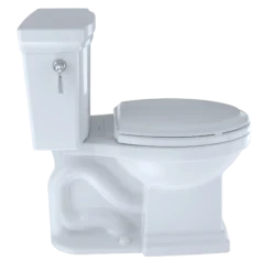 TOTO Promenade II Two-Piece Elongated 1.28 GPF Universal Height Toilet with CEFIONTECT, Cotton White, Vitreous China, CST404CEFG#01