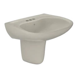 TOTO Prominence Oval Wall-Mount Bathroom Sink with CEFIONTECT and Shroud for 4 Inch Center Faucets, Bone, Vitreous China, LHT242.4G#03