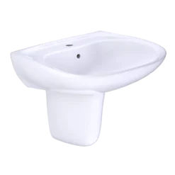 TOTO Prominence Oval Wall-Mount Bathroom Sink with CeFiONtect and Shroud for Single Hole Faucets, Cotton White, Vitreous China, LHT242G#01