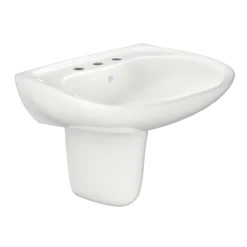 TOTO Prominence Oval Wall-Mount Bathroom Sink with CEFIONTECT and Shroud for 8 Inch Center Faucets, Colonial White, Vitreous China, LHT242.8G#11