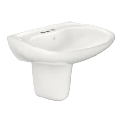 TOTO Prominence Oval Wall-Mount Bathroom Sink with CEFIONTECT and Shroud for 4 Inch Center Faucets, Colonial White, Vitreous China, LHT242.4G#11