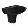 TOTO Prominence Oval Wall-Mount Bathroom Sink and Shroud for Single Hole Faucets, Ebony, Vitreous China, LHT242#51