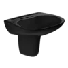 TOTO Prominence Oval Wall-Mount Bathroom Sink and Shroud for 8 Inch Center Faucets, Ebony, Vitreous China, LHT242.8#51