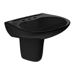 TOTO Prominence Oval Wall-Mount Bathroom Sink and Shroud for 8 Inch Center Faucets, Ebony, Vitreous China, LHT242.8#51