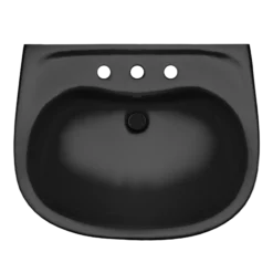TOTO Prominence Oval Wall-Mount Bathroom Sink and Shroud for 8 Inch Center Faucets, Ebony, Vitreous China, LHT242.8#51