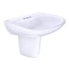 TOTO Prominence Oval Wall-Mount Bathroom Sink with CEFIONTECT and Shroud for 4 Inch Center Faucets, Cotton White, Vitreous China, LHT242.4G#01