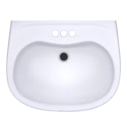 TOTO Prominence Oval Wall-Mount Bathroom Sink with CEFIONTECT and Shroud for 4 Inch Center Faucets, Cotton White, Vitreous China, LHT242.4G#01