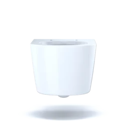 TOTO RP Wall-Hung Contemporary D-Shape Dual Flush 1.28 and 0.9 GPF Toilet with CEFIONTECT, Cotton White, Vitreous China, CT447CFG#01