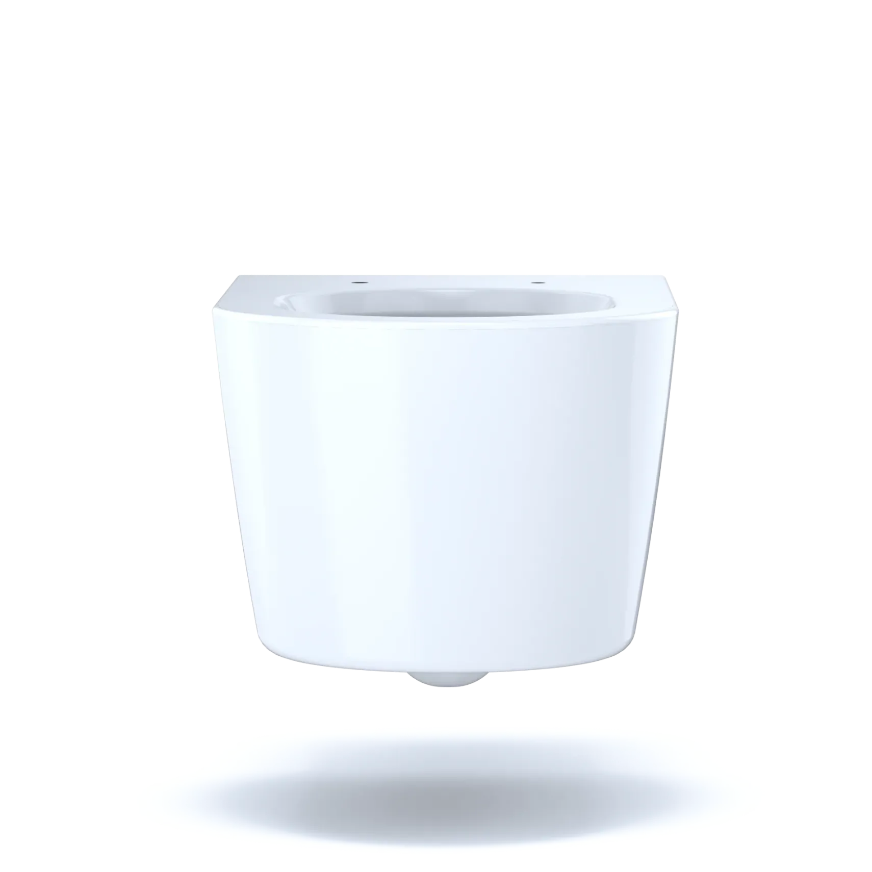 TOTO RP Wall-Hung Contemporary D-Shape Dual Flush 1.28 and 0.9 GPF Toilet with CEFIONTECT, Cotton White, Vitreous China, CT447CFG#01