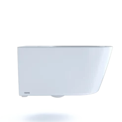 TOTO RP Wall-Hung Contemporary D-Shape Dual Flush 1.28 and 0.9 GPF Toilet with CEFIONTECT, Cotton White, Vitreous China, CT447CFG#01