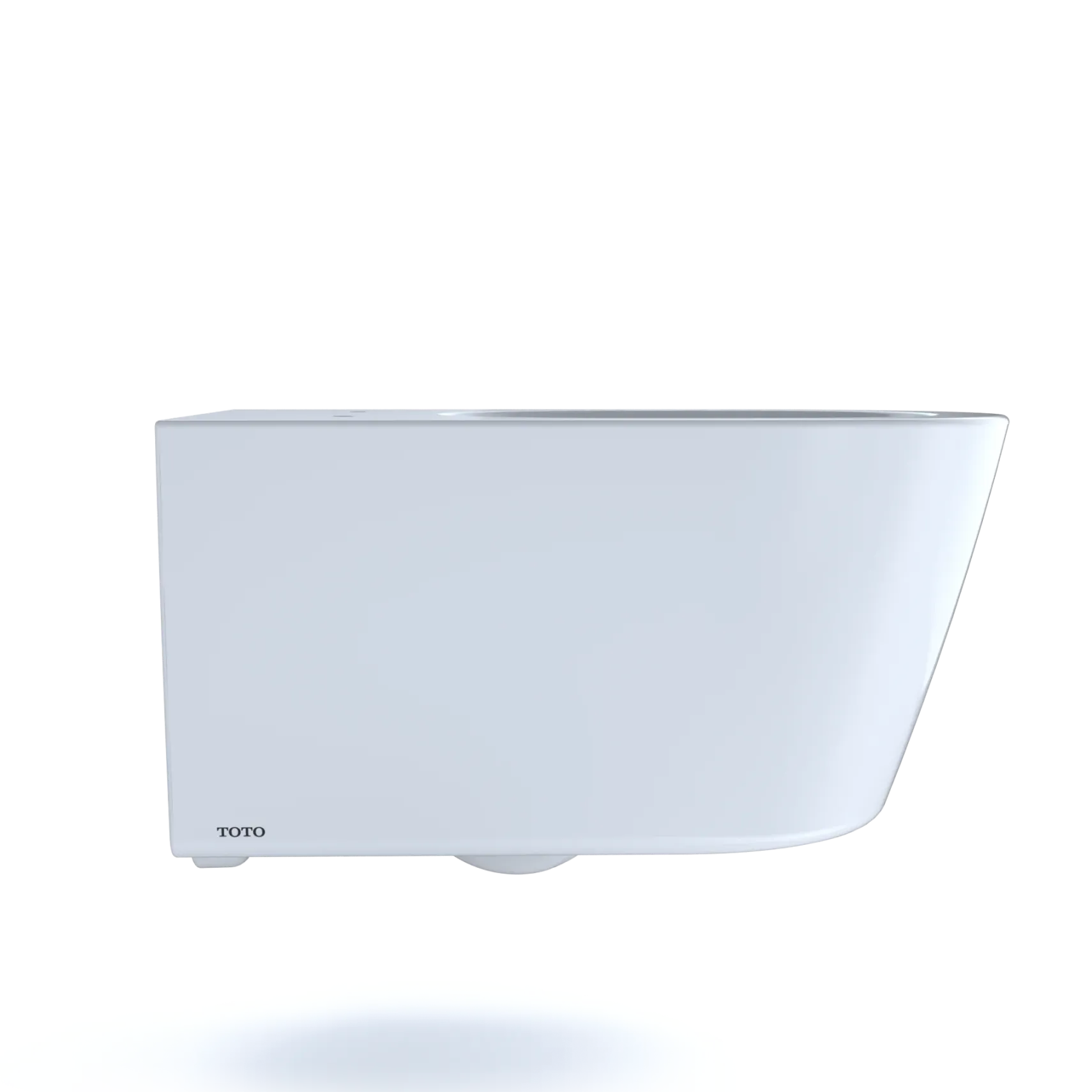 TOTO RP Wall-Hung Contemporary D-Shape Dual Flush 1.28 and 0.9 GPF Toilet with CEFIONTECT, Cotton White, Vitreous China, CT447CFG#01