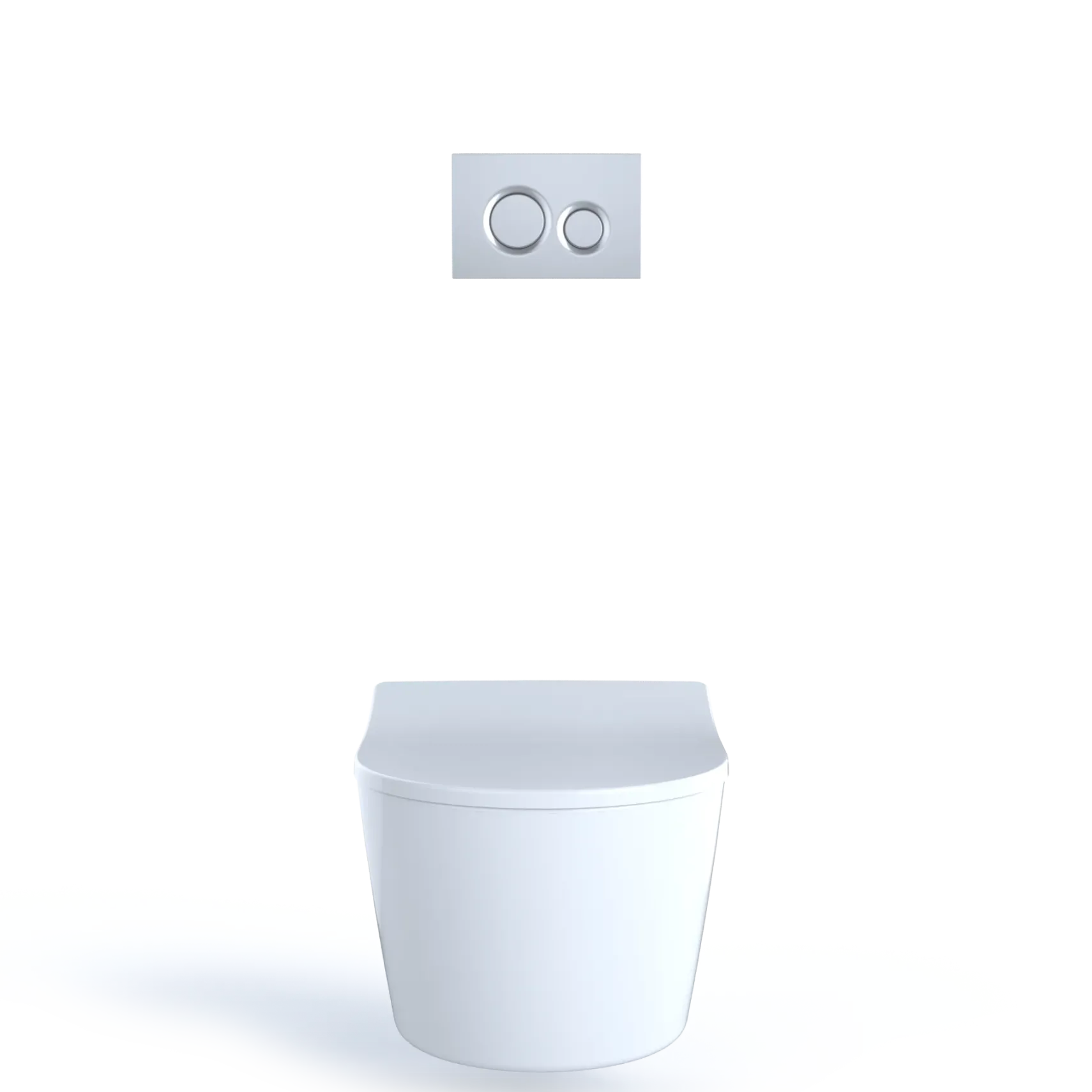 TOTO RP Wall-Hung Contemporary D-Shape Dual Flush 1.28 and 0.9 GPF Toilet with CEFIONTECT, Cotton White, Vitreous China, CT447CFG#01