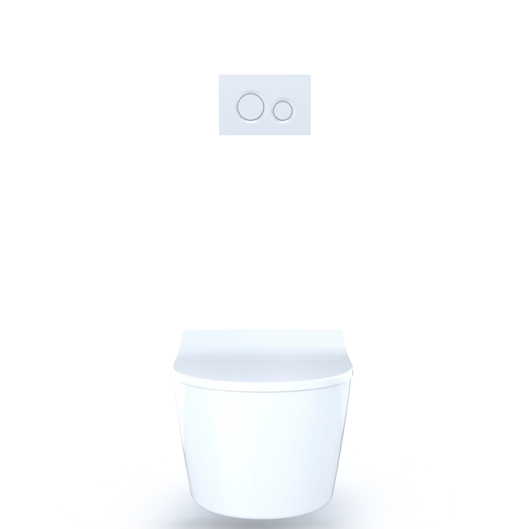TOTO RP Wall-Hung D-Shape Toilet and DuoFit In-Wall 1.28 and 0.9 GPF Dual-Flush Tank System with Copper Supply, White Matte, Vitreous China|Steel|Plastic, CWT447247CMFG#WH